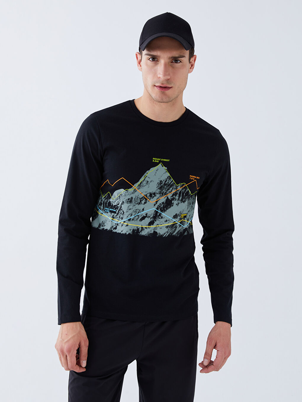 Crew Neck Long Sleeve Printed Men's T-Shirt -S36636Z8-CVL