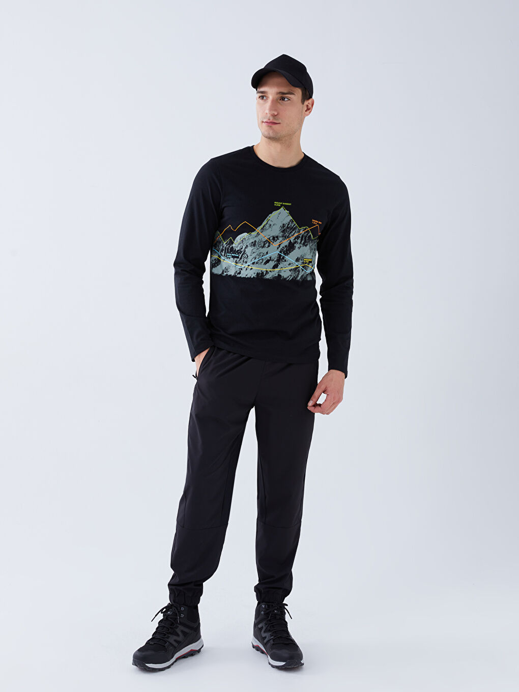 Crew Neck Long Sleeve Printed Men's T-Shirt -S36636Z8-CVL