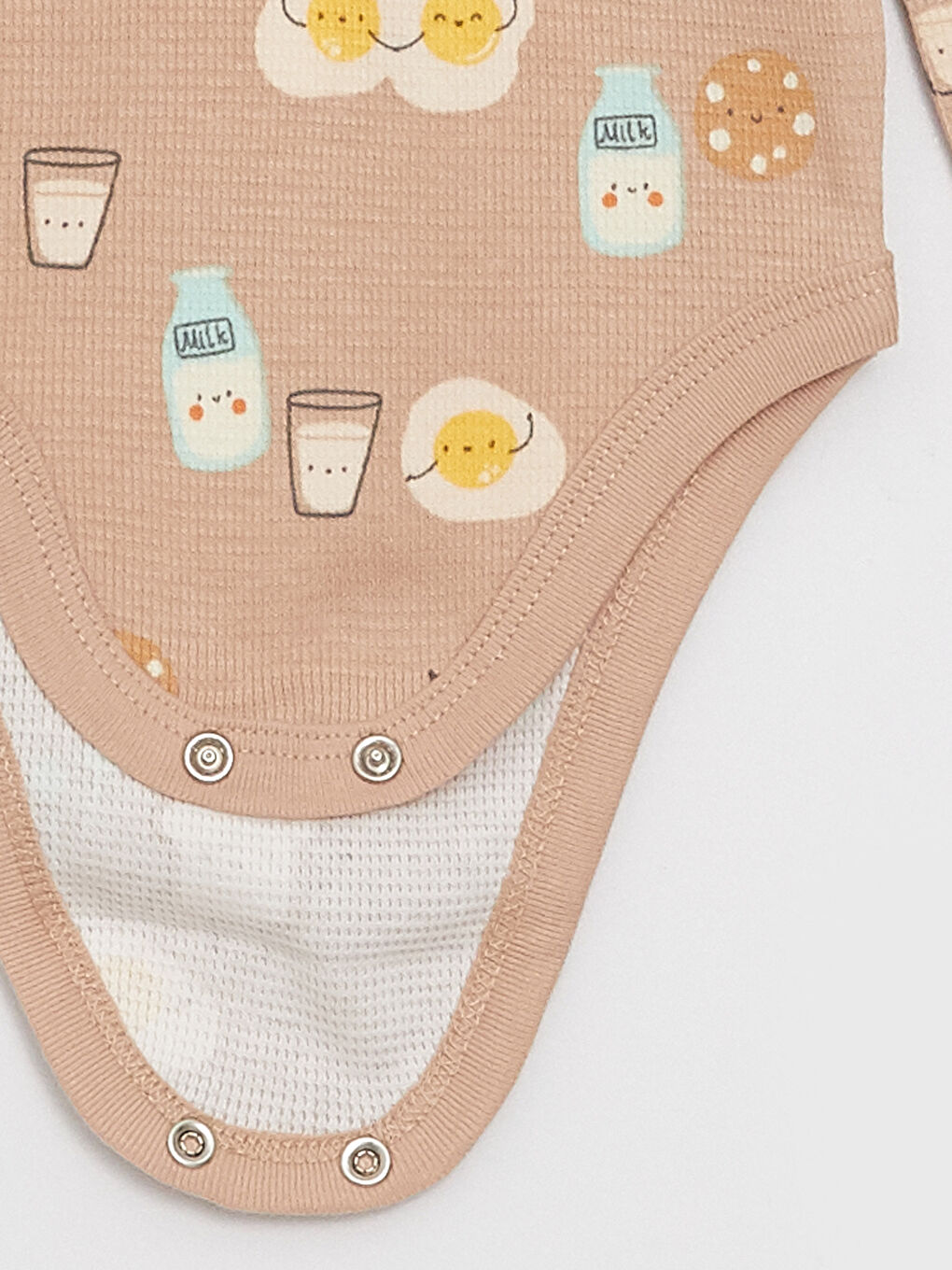 Polo Collar Patterned Long Sleeved Baby Boy with Snap Fastener Body and Trousers 2-Piece Set-3