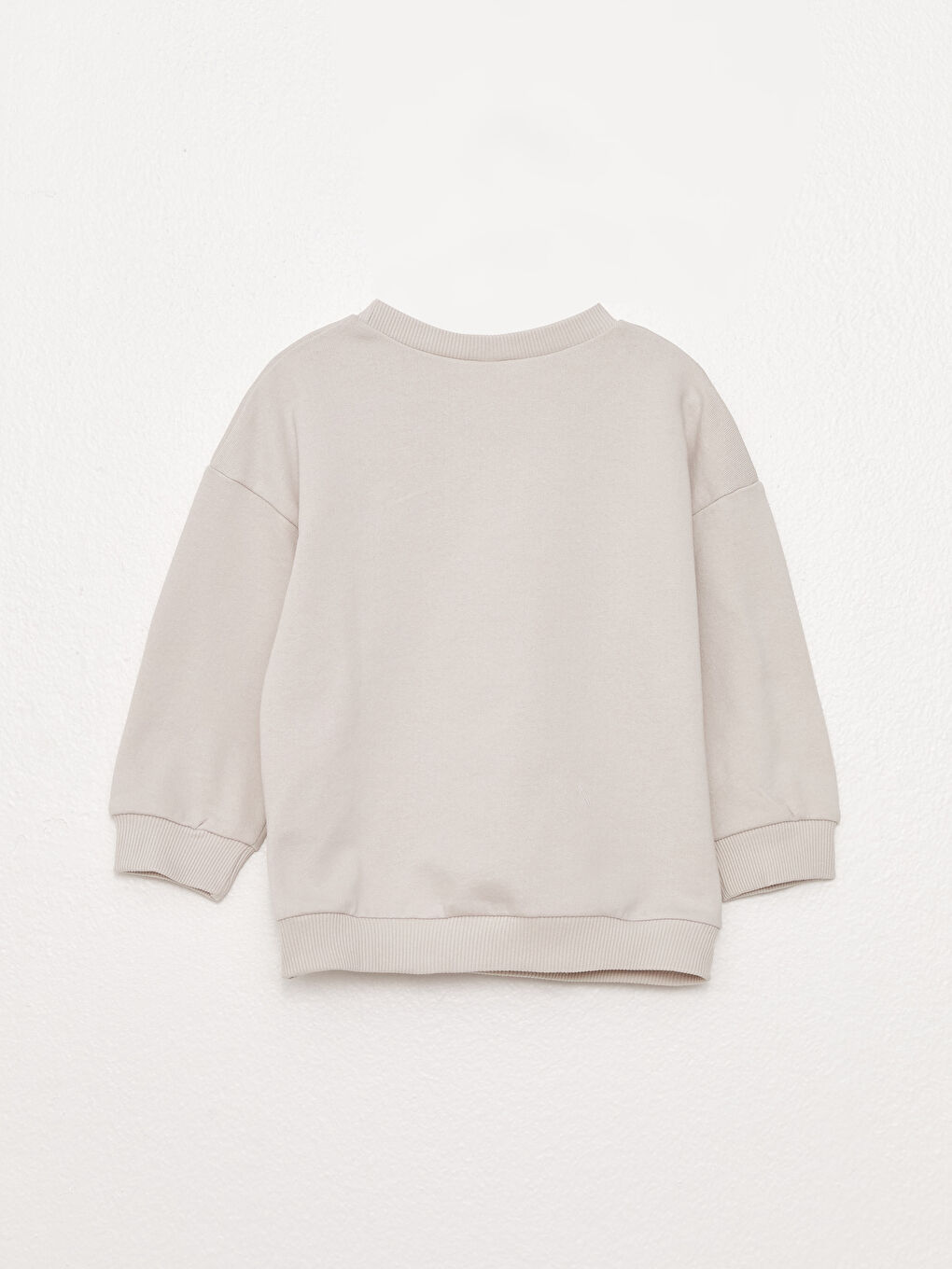 Gri Bisiklet Yaka Uzun Kollu Erkek Bebek Sweatshirt-1