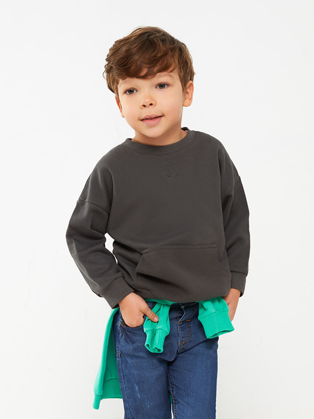 LCW baby سويت شيرت رضع أولادي بكم طويل وفتحة رقبة مستديرة -S36670Z1-R3Y