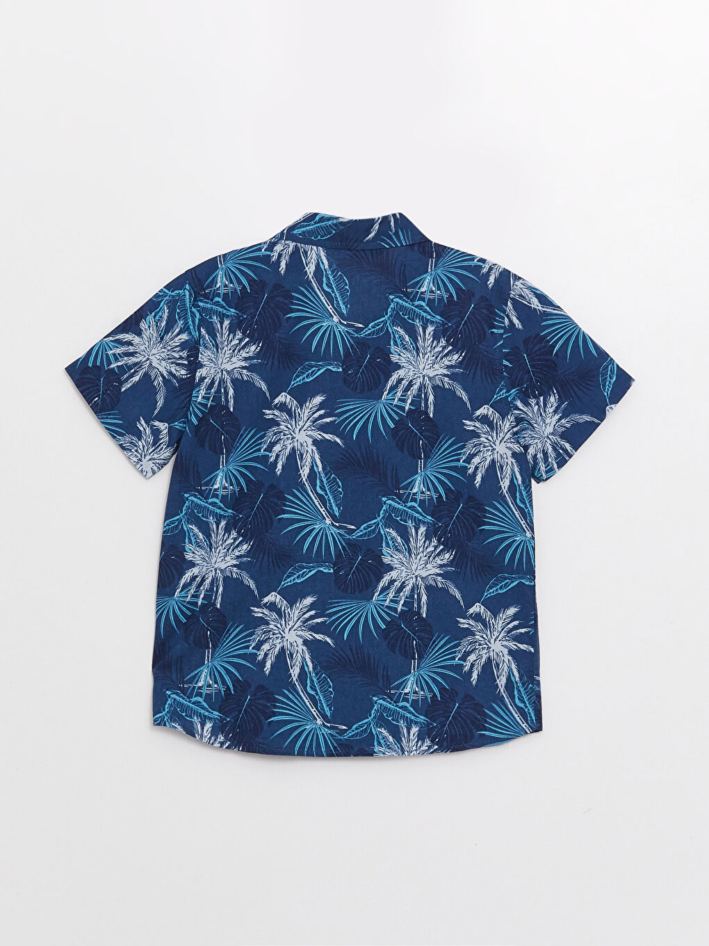 Mavi Desenli Kısa Kollu Erkek Çocuk Gömlek-1