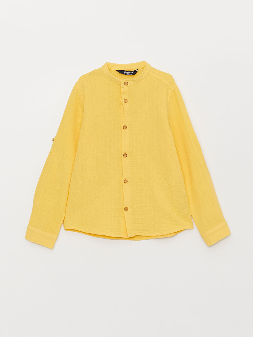 Ұлдарға арналған тік жағалы негізгі ұзын жең жейде