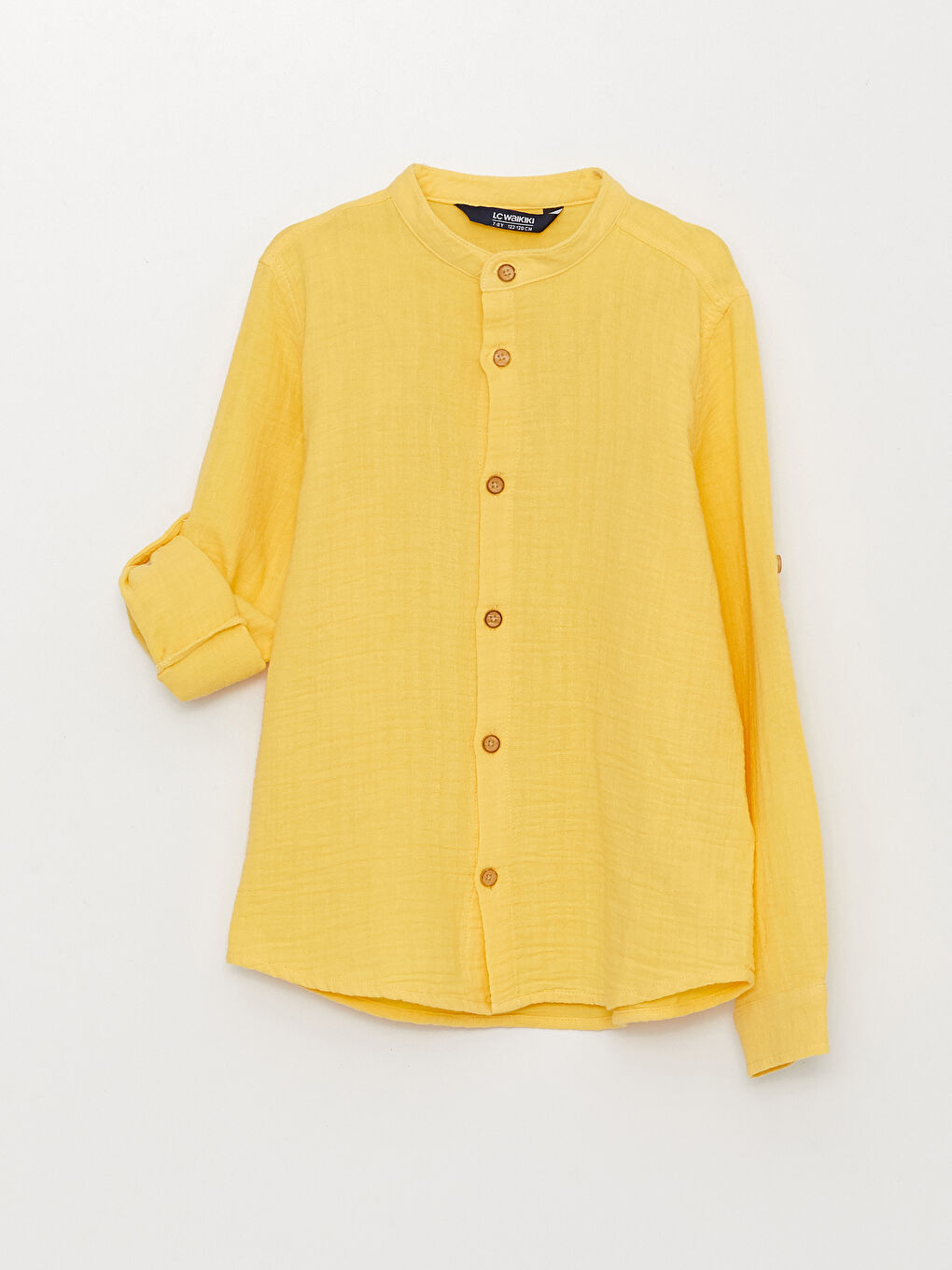 Ұлдарға арналған тік жағалы негізгі ұзын жең жейде-1