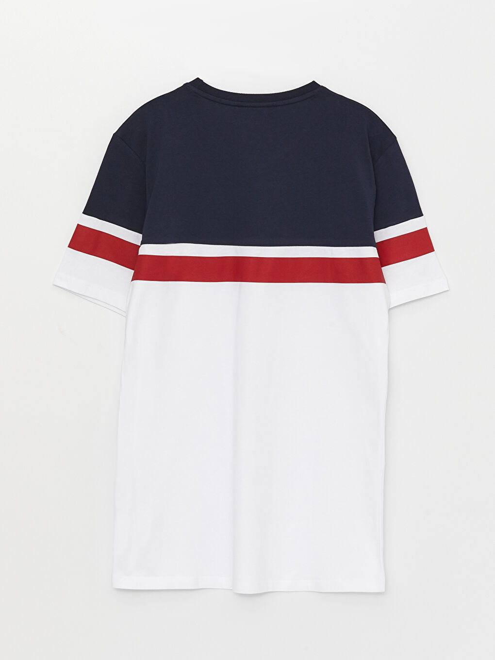 تيشيرت ياقة دائرية كم قصير بلوك الألوان جيرسي للرجال-6