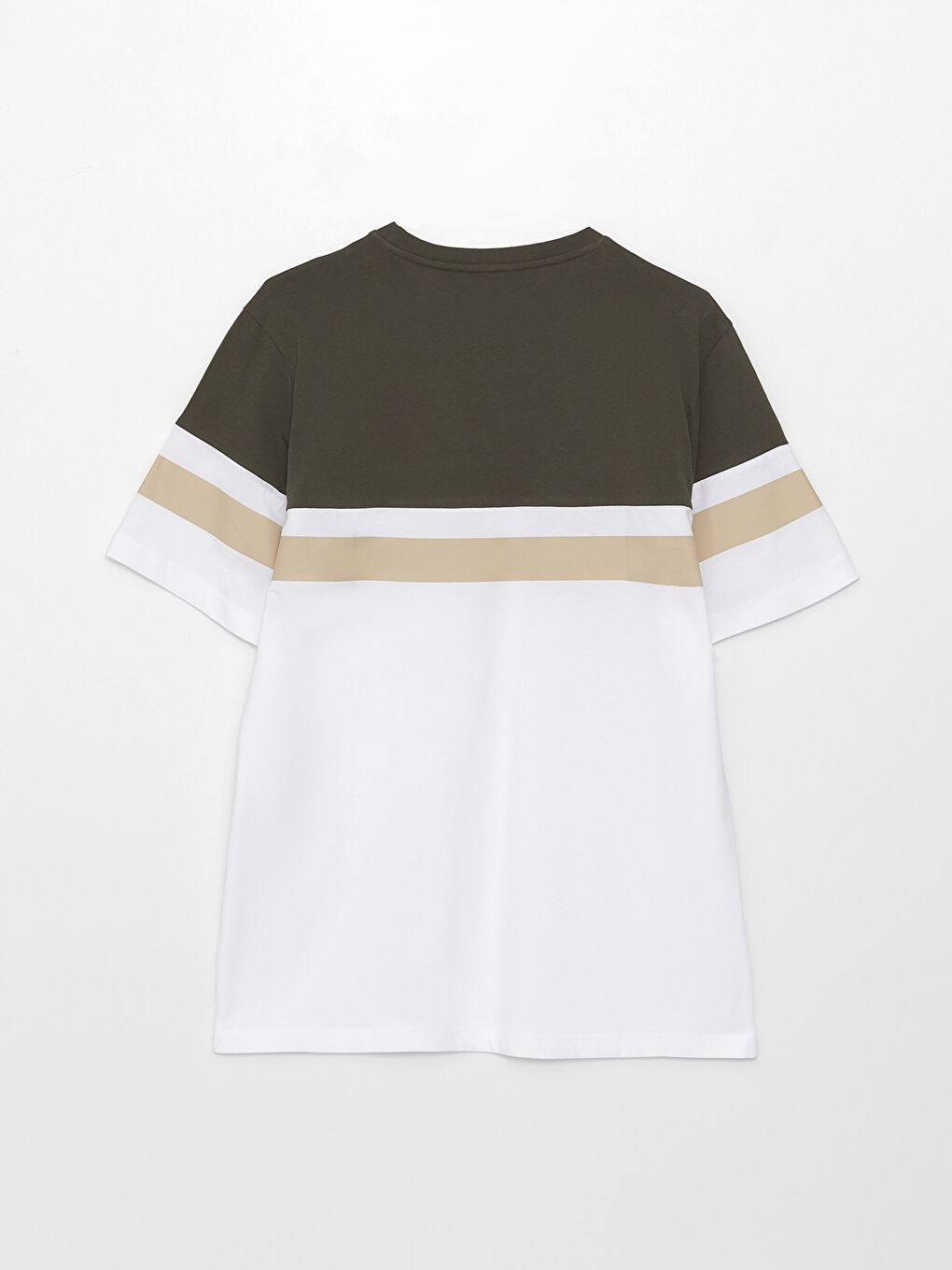 تيشيرت ياقة دائرية كم قصير بلوك الألوان جيرسي للرجال-6