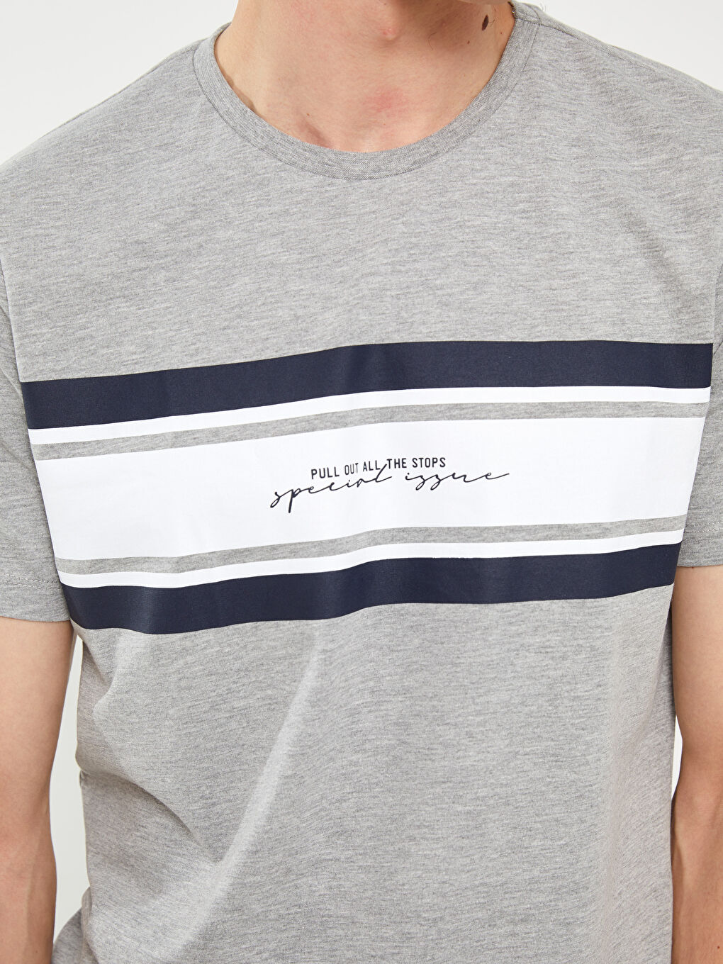 Crew Neck Short Sleeve Printed Combed Cotton Men's T-shirt-7