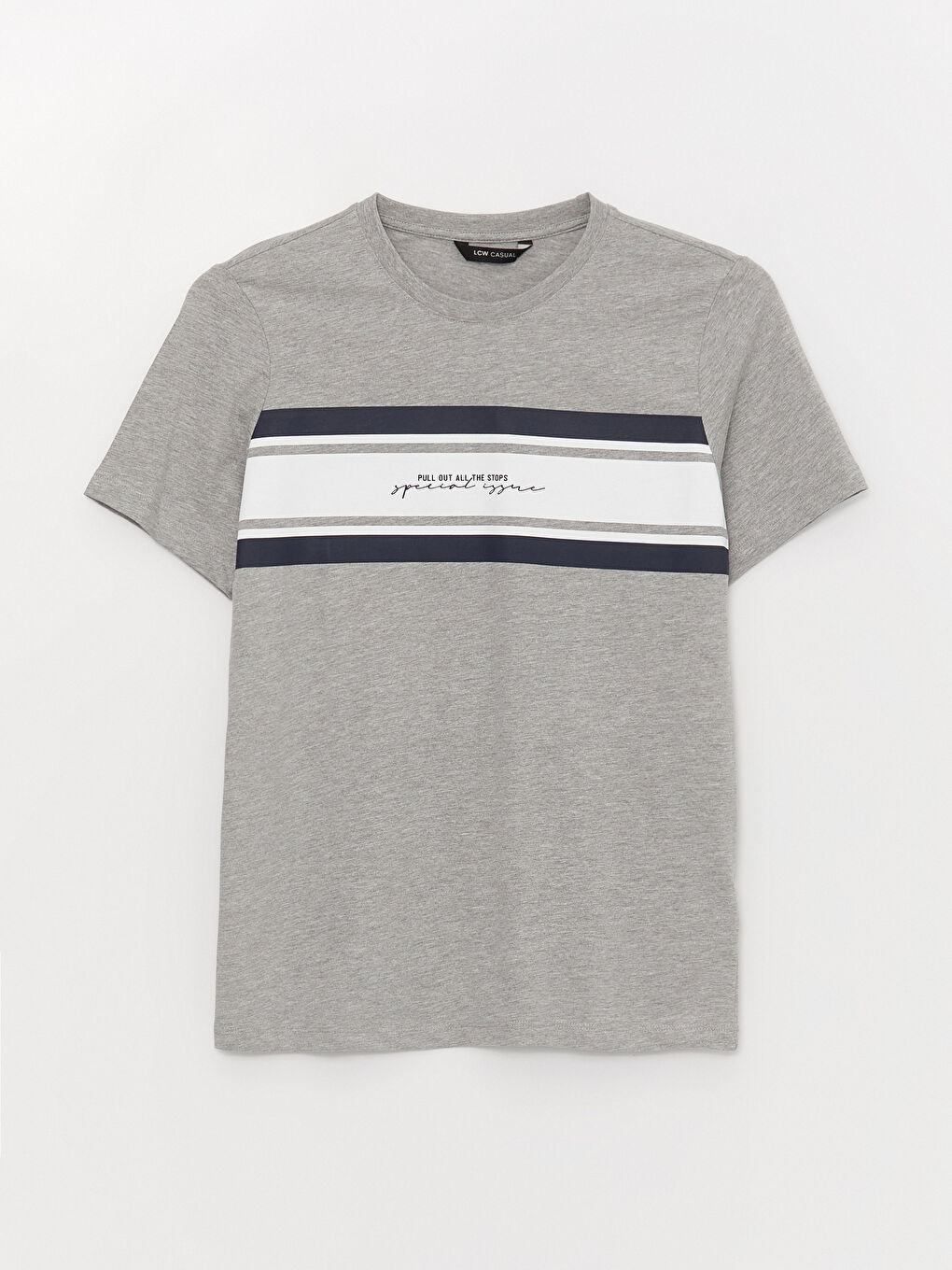 Crew Neck Short Sleeve Printed Combed Cotton Men's T-shirt-10