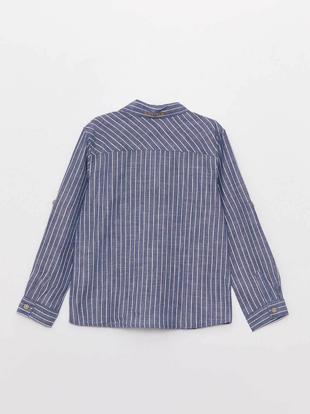 Mavi Çizgili Uzun Kollu Erkek Çocuk Gömlek-1