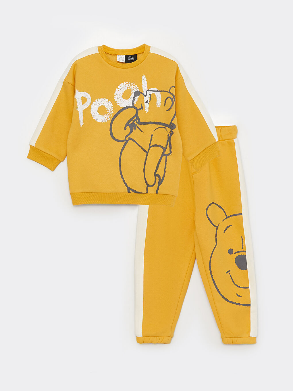 Crew Neck Long Sleeve Winnie the Pooh Printed Baby Boys' Sweatshirt and Pants 2 Pack Set -S36754Z1-G4N