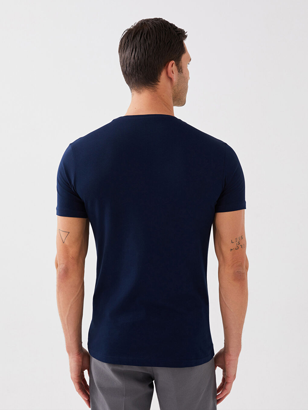 Tricou pentru Bărbați din Jerseu cu Guler Rotund-4