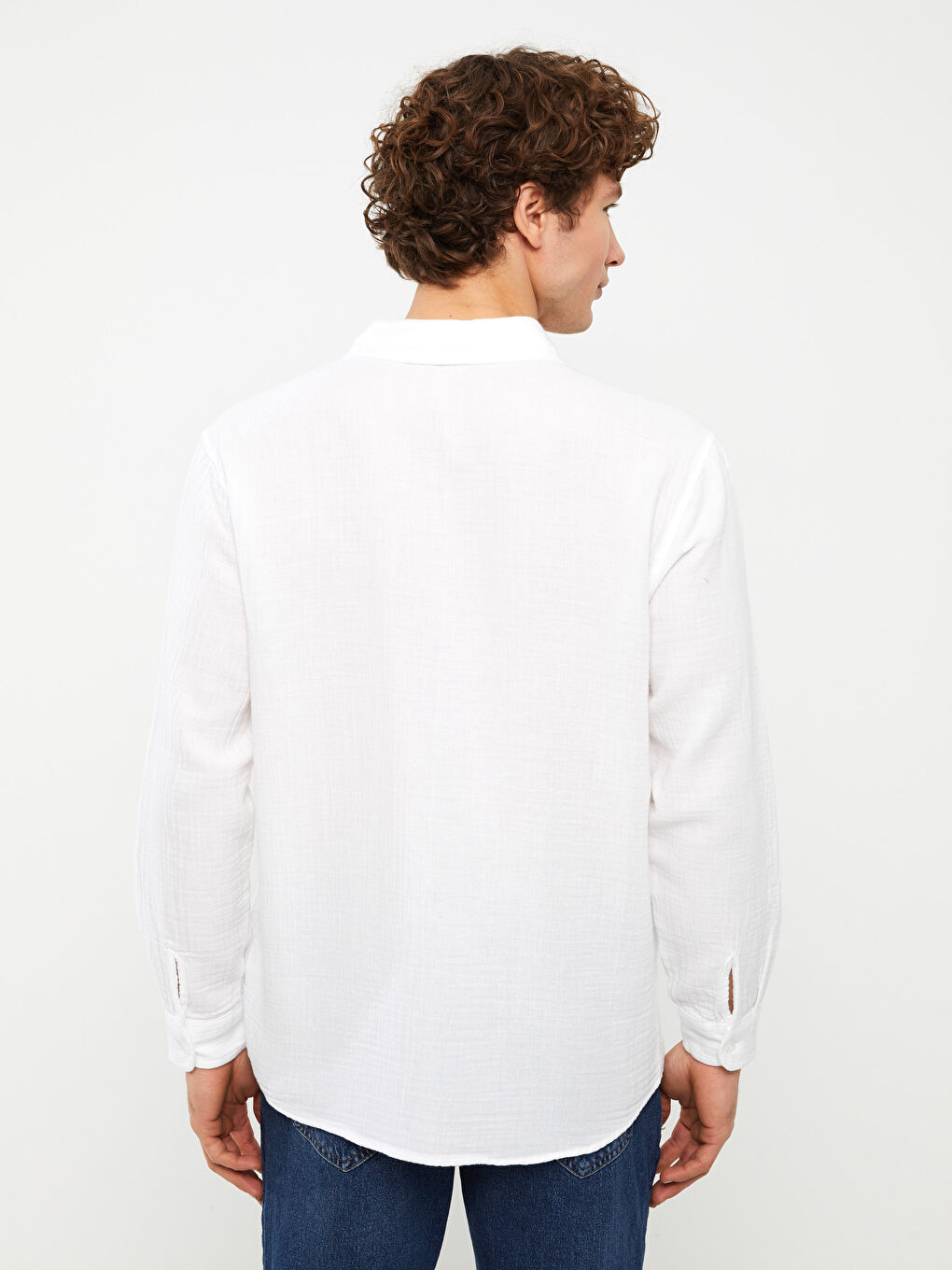 Рубашка Мужская С Длинным Рукавом Стандартного Кроя-4