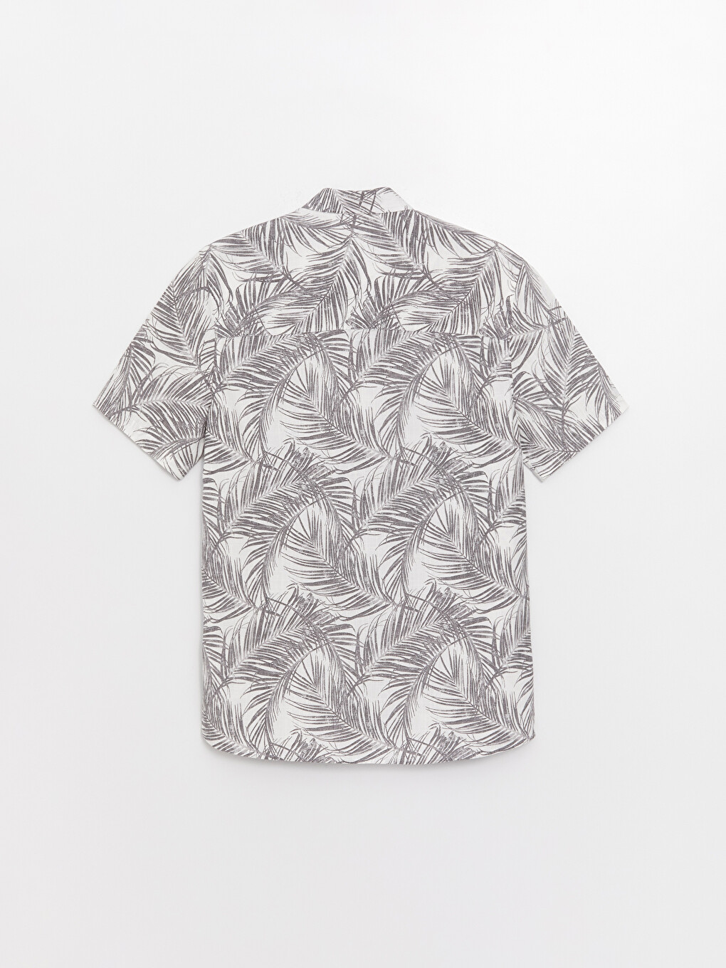 Regular Fit Short Sleeve Patterned Poplin Men's Shirt-6