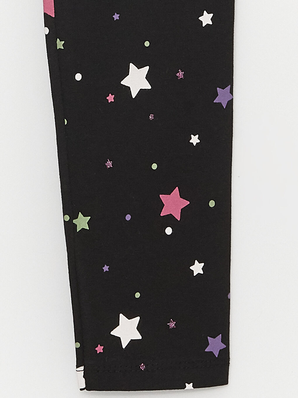 Siyah Beli Lastikli Desenli Kız Çocuk Tayt-2