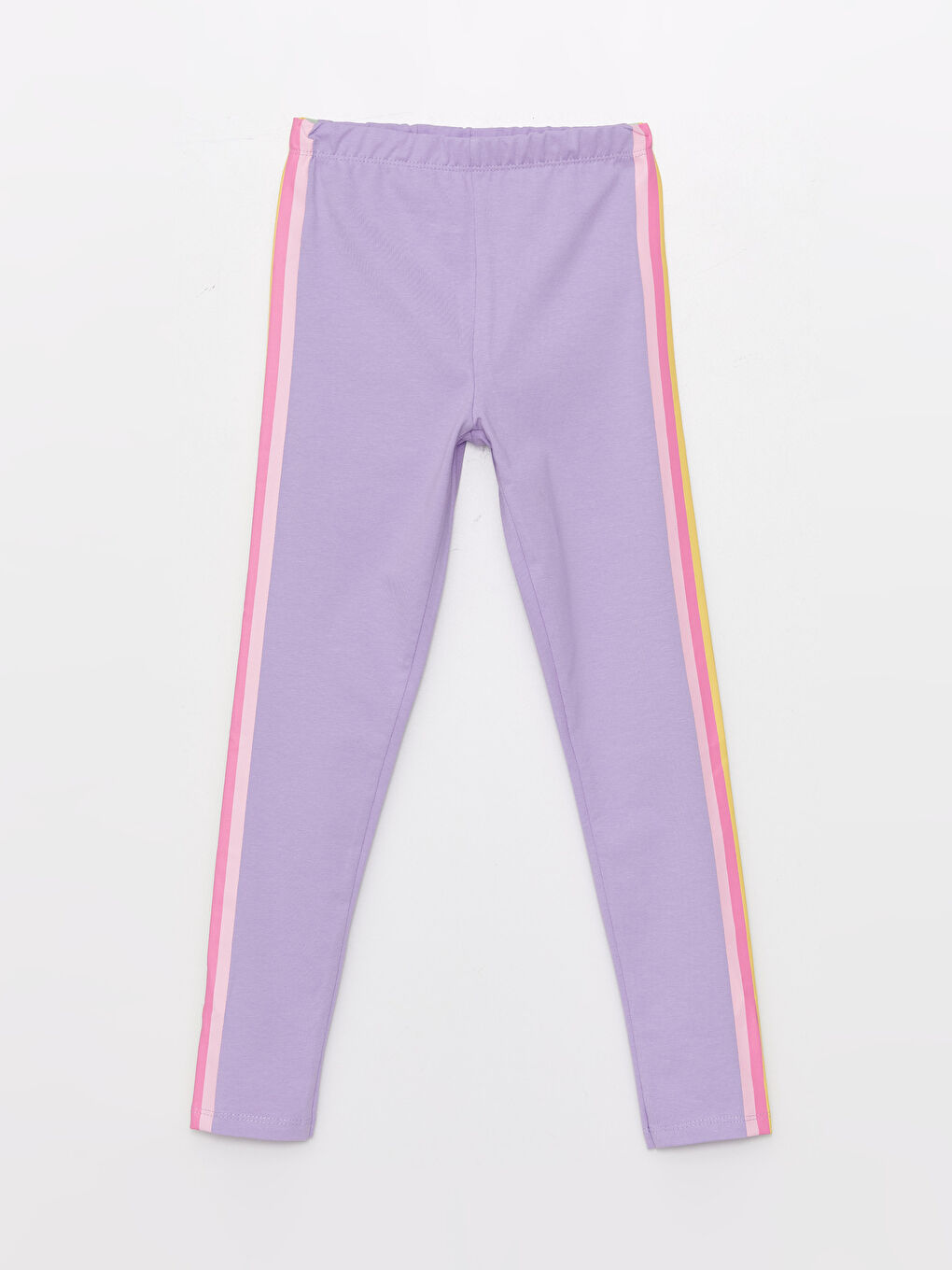 Elastic Waist Girl Long Tights with Color Block