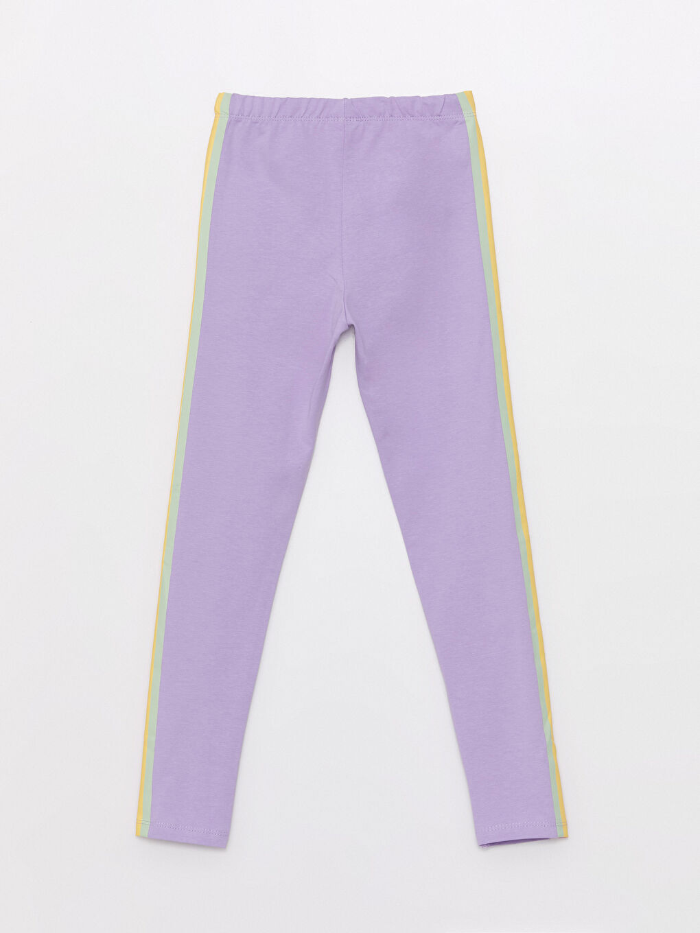 Elastic Waist Girl Long Tights with Color Block-1