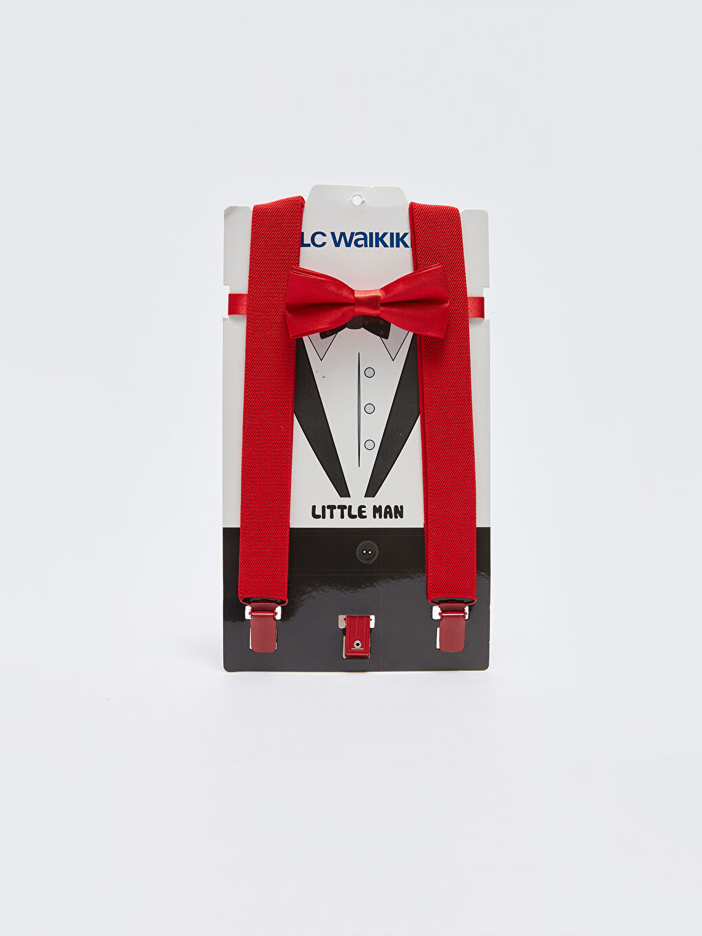 Kırmızı Erkek Çocuk Papyon ve Pantolon Askısı