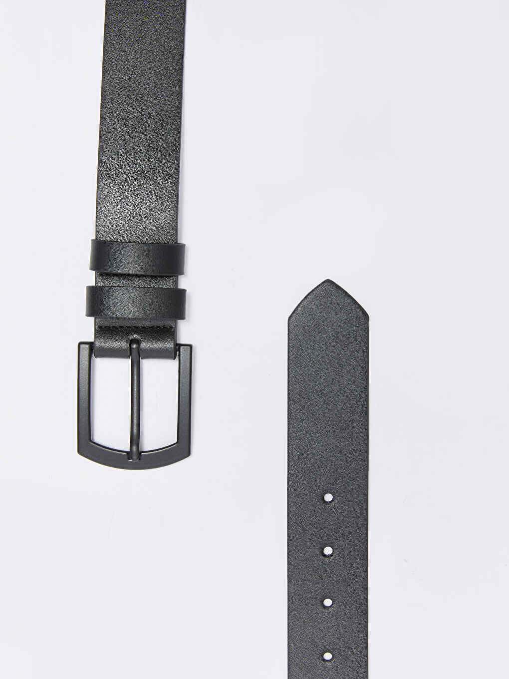 Siyah Deri Görünümlü Erkek Kemer-3