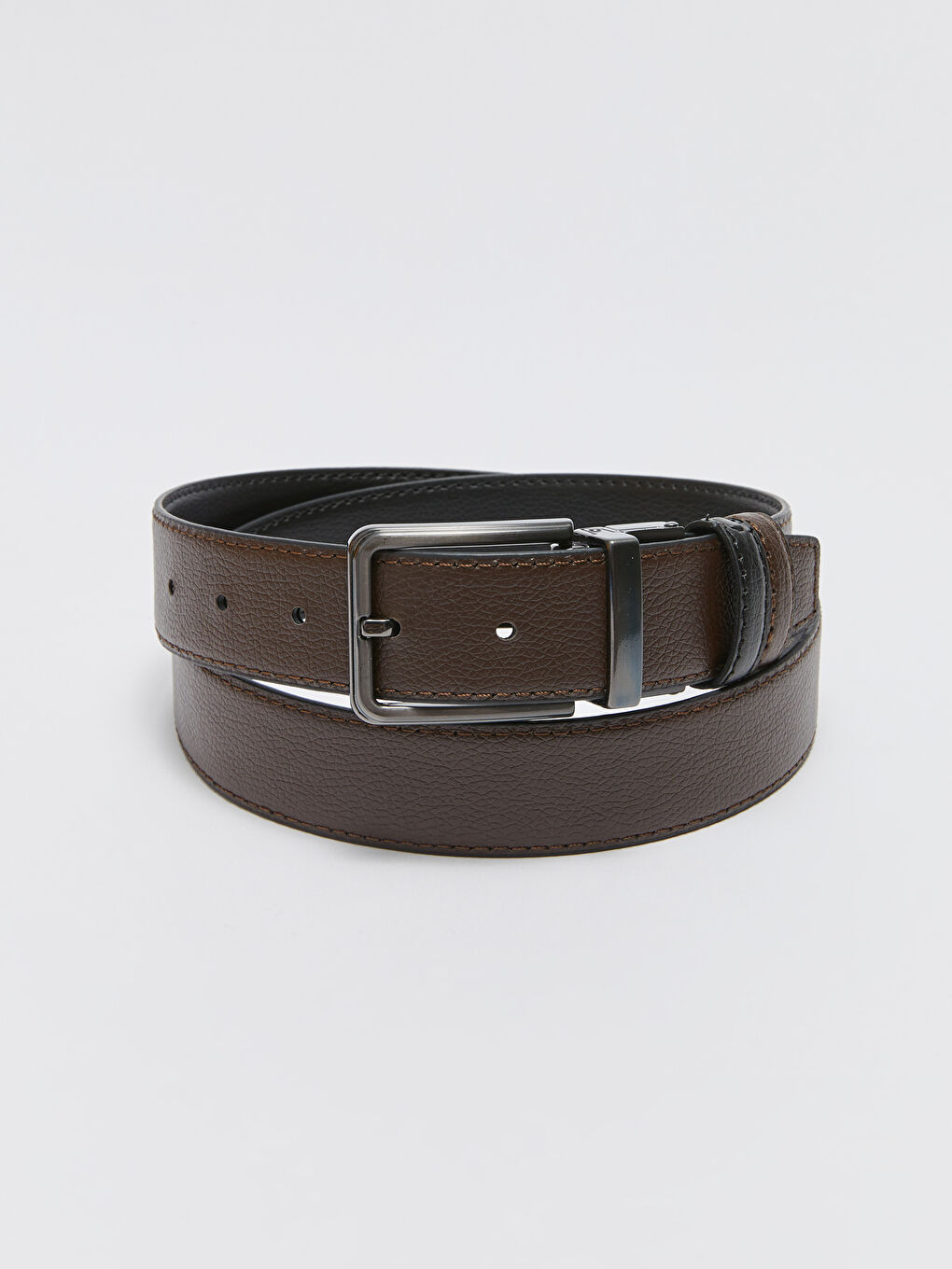 Siyah Deri Görünümlü Erkek Chino Kemeri-1