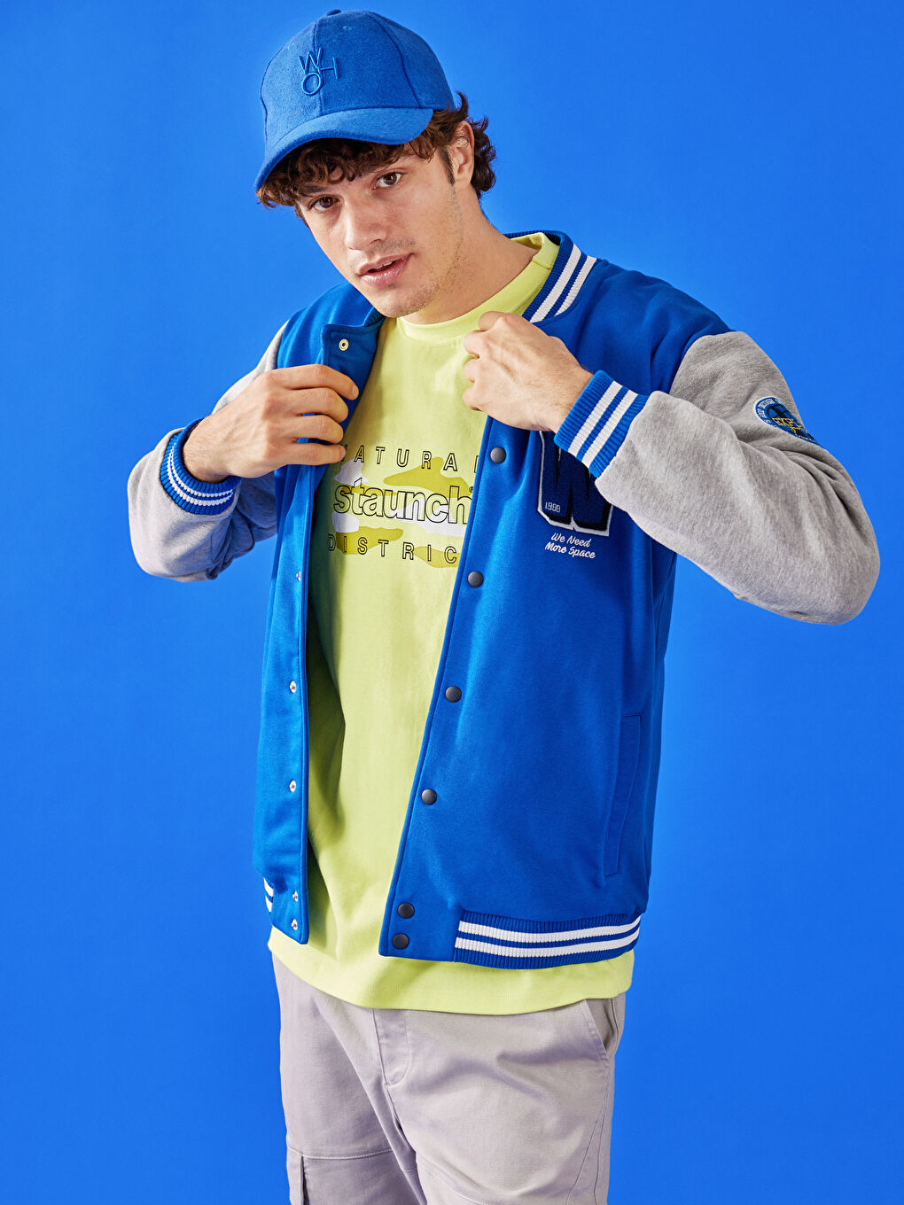 Yeşil Bisiklet Yaka Kısa Kollu Baskılı Erkek Tişört