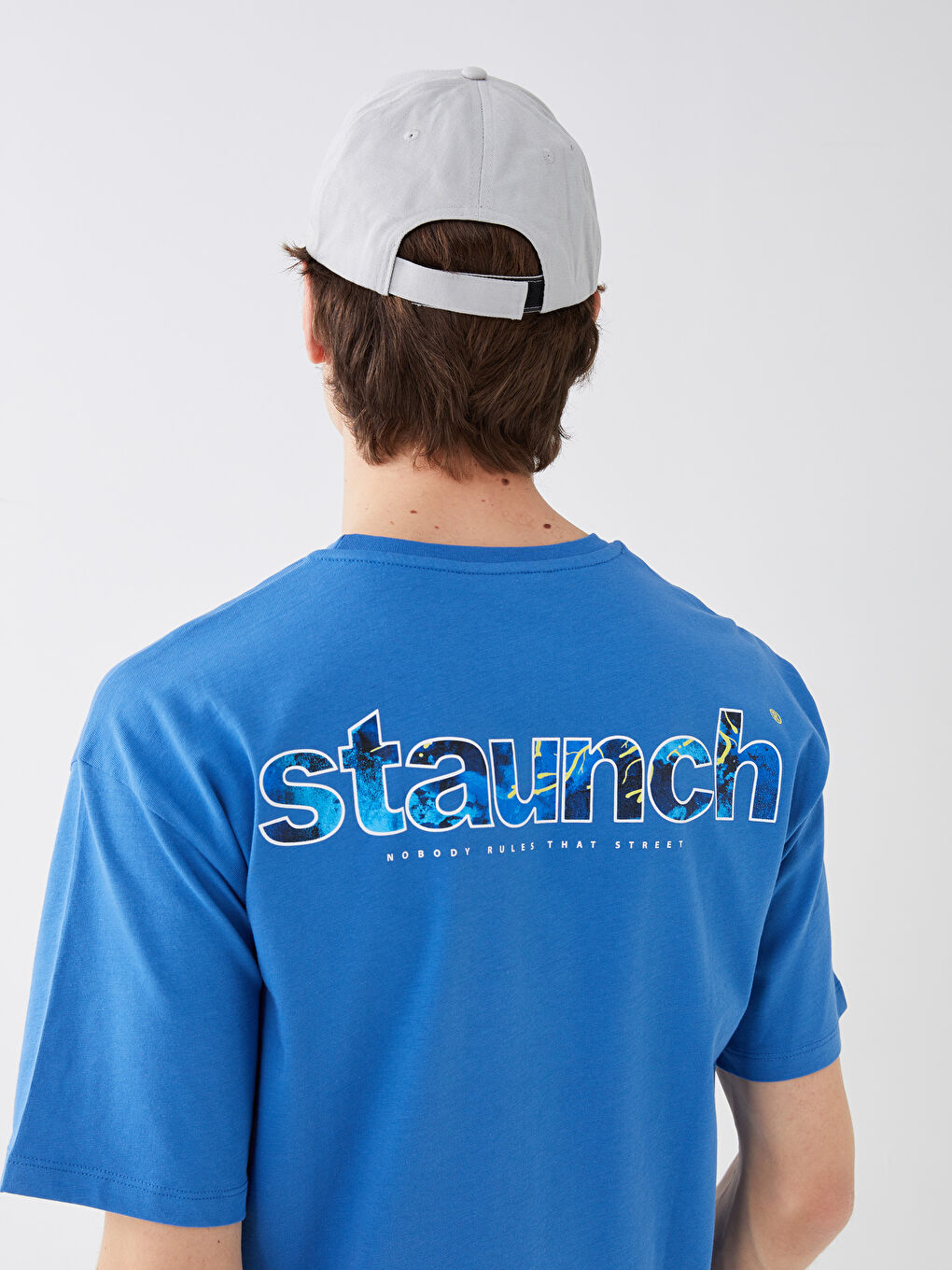 XSIDE T-shirt pour hommes en coton peigné imprimé à manches courtes et col rond -S36820Z8-H3J