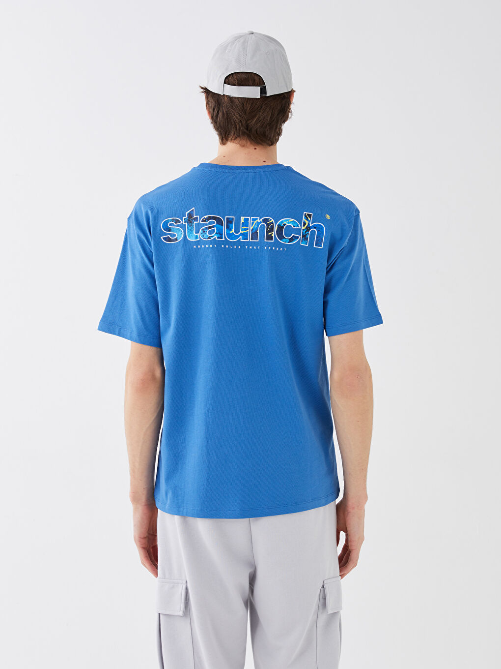 XSIDE T-shirt pour hommes en coton peigné imprimé à manches courtes et col rond -S36820Z8-H3J