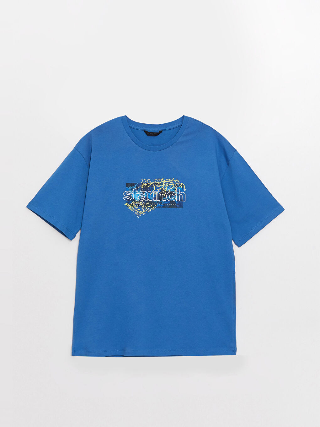 XSIDE T-shirt pour hommes en coton peigné imprimé à manches courtes et col rond -S36820Z8-H3J