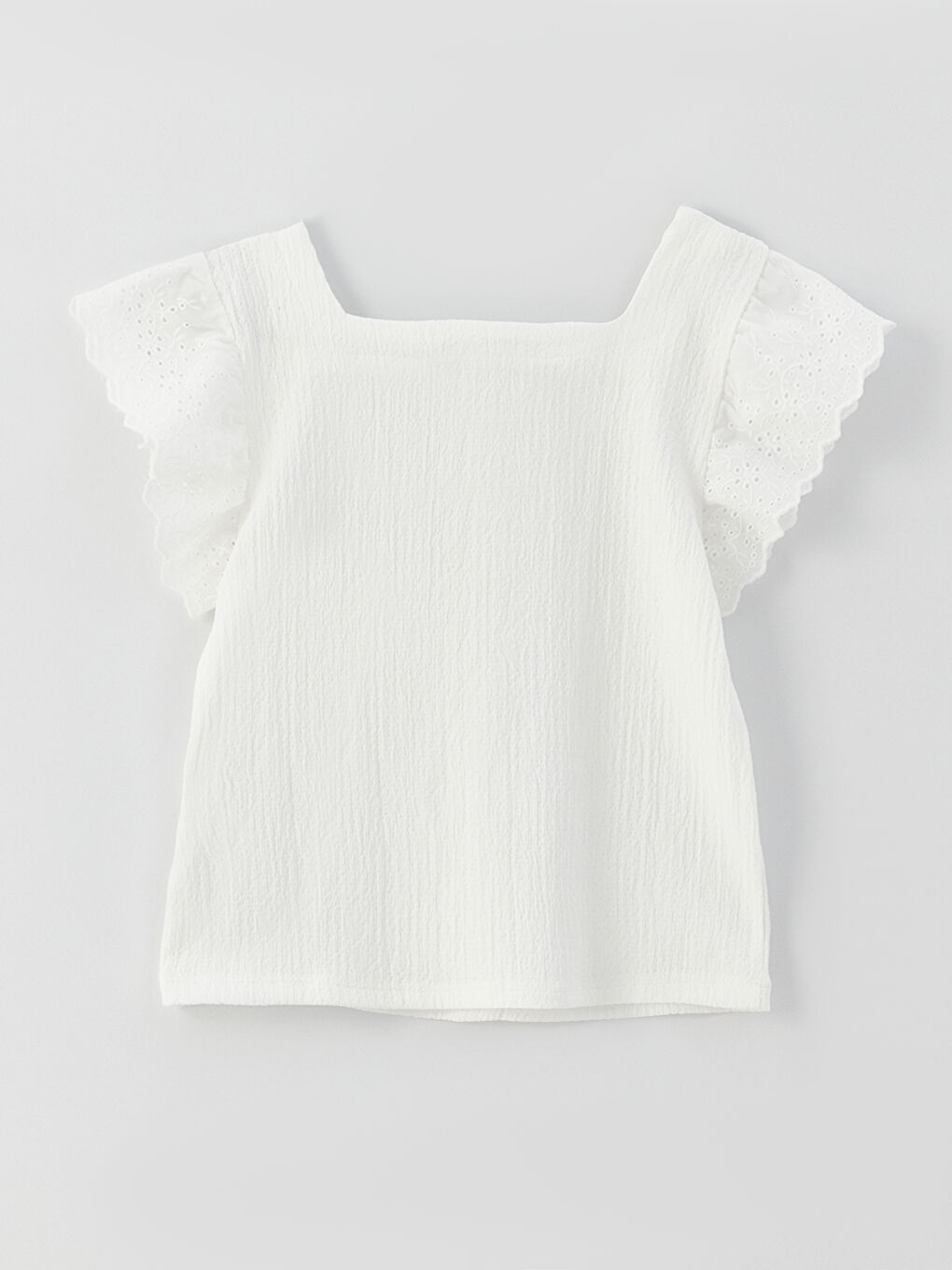 LCW Kids Square Collar Short Sleeve Girls' T-Shirt -S36837Z4-FDU