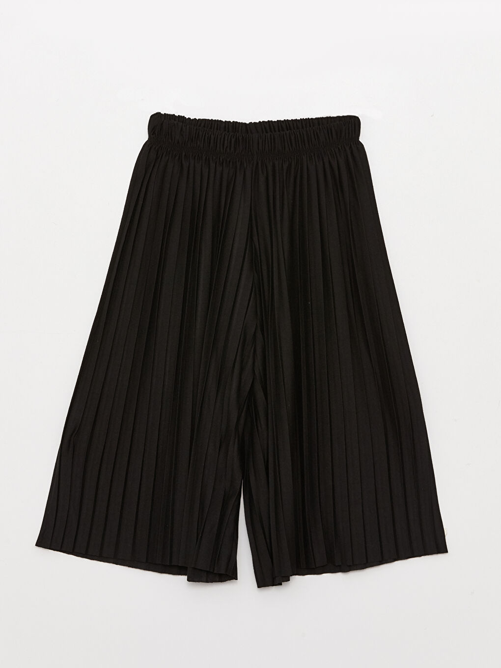 Siyah Beli Lastikli Pileli Kız Çocuk Pantolon