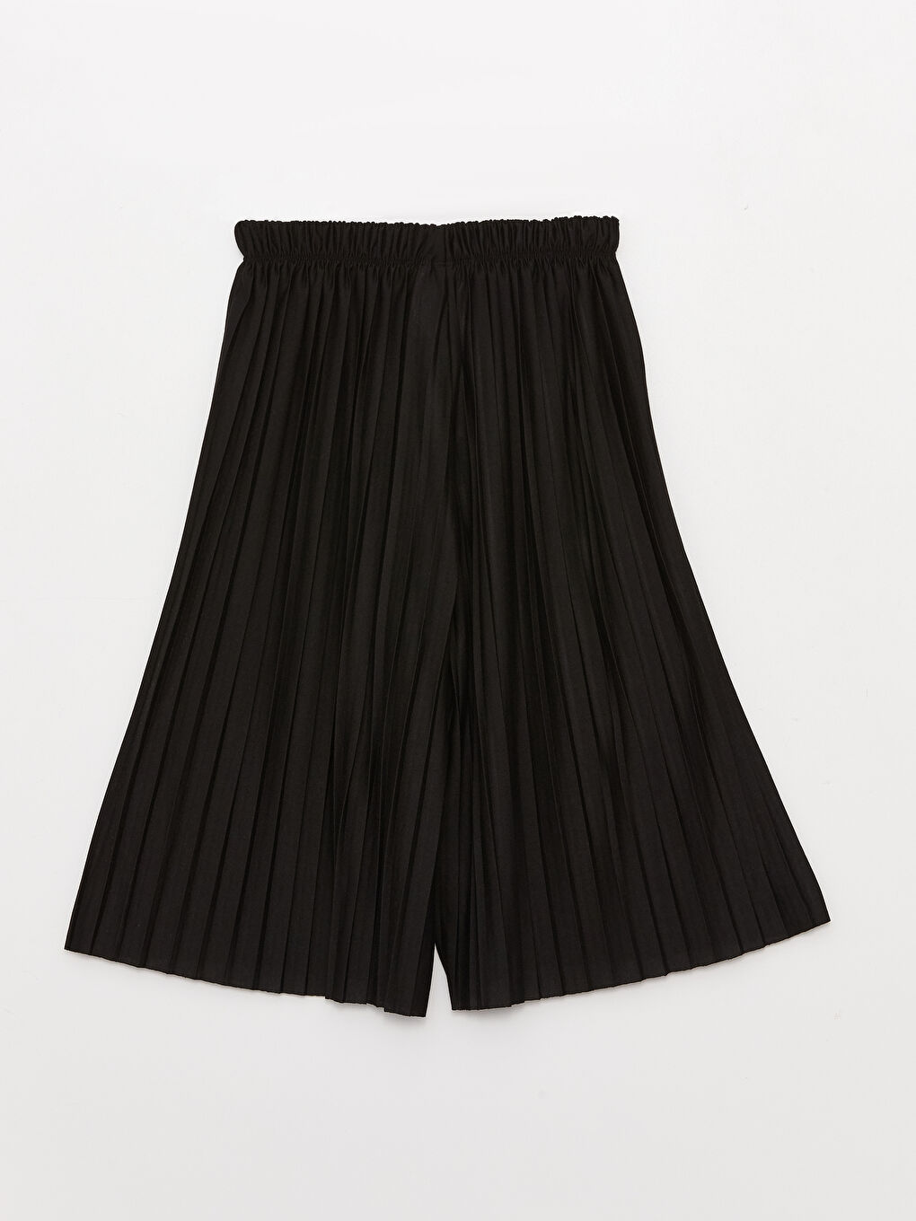 Siyah Beli Lastikli Pileli Kız Çocuk Pantolon-1