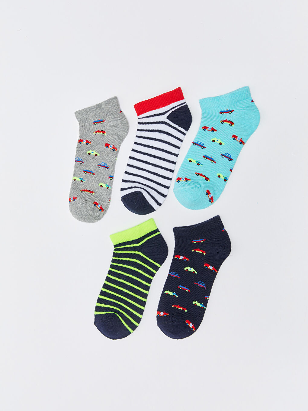 Karışık Desenli Erkek Çocuk Patik Çorap 5'li