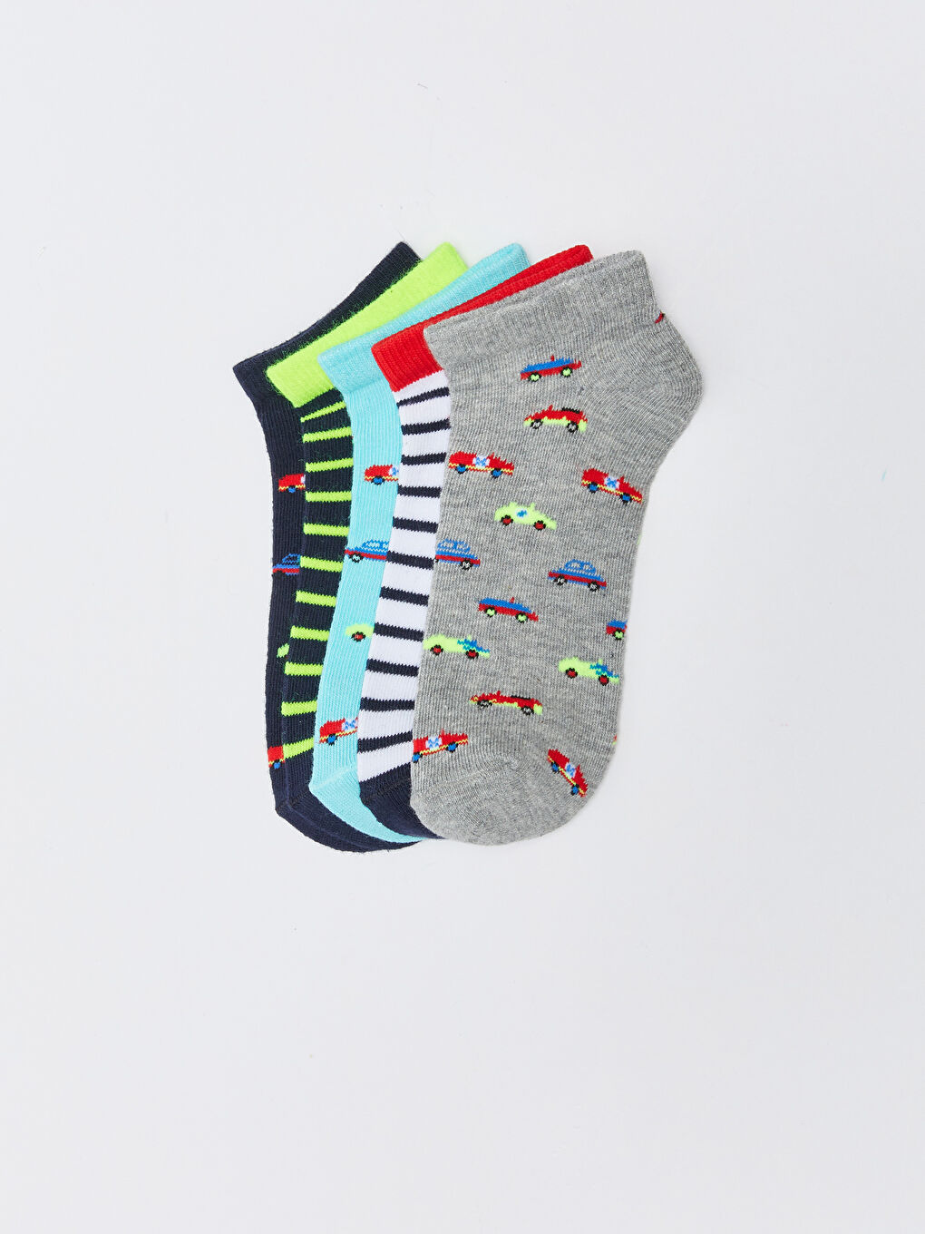 Karışık Desenli Erkek Çocuk Patik Çorap 5'li-1