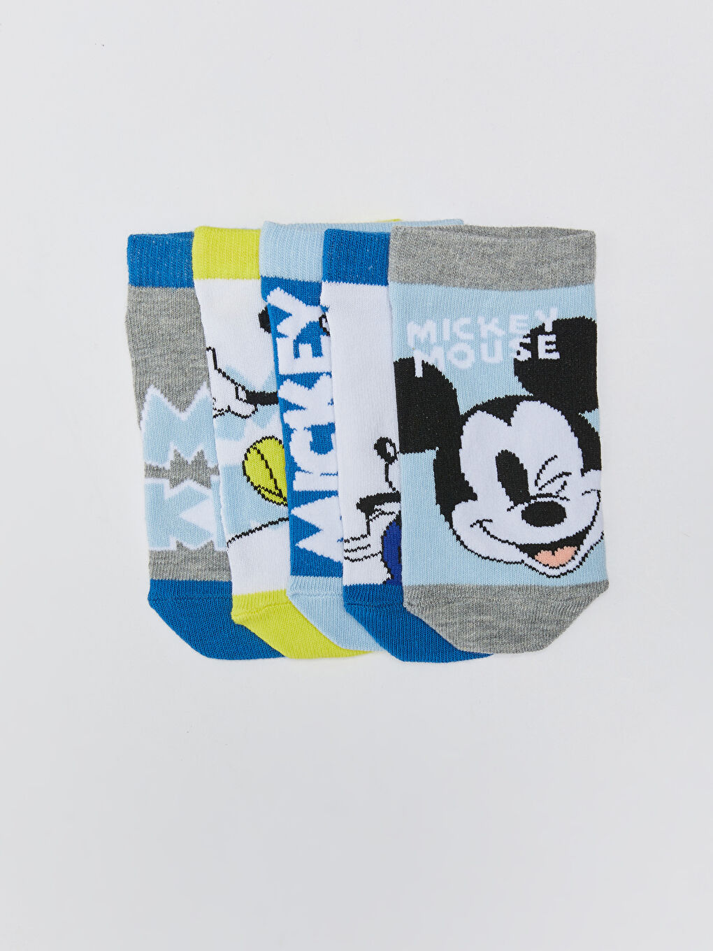 Mickey Mouse Patterned Boys Trainer Socks 5 Pack-1