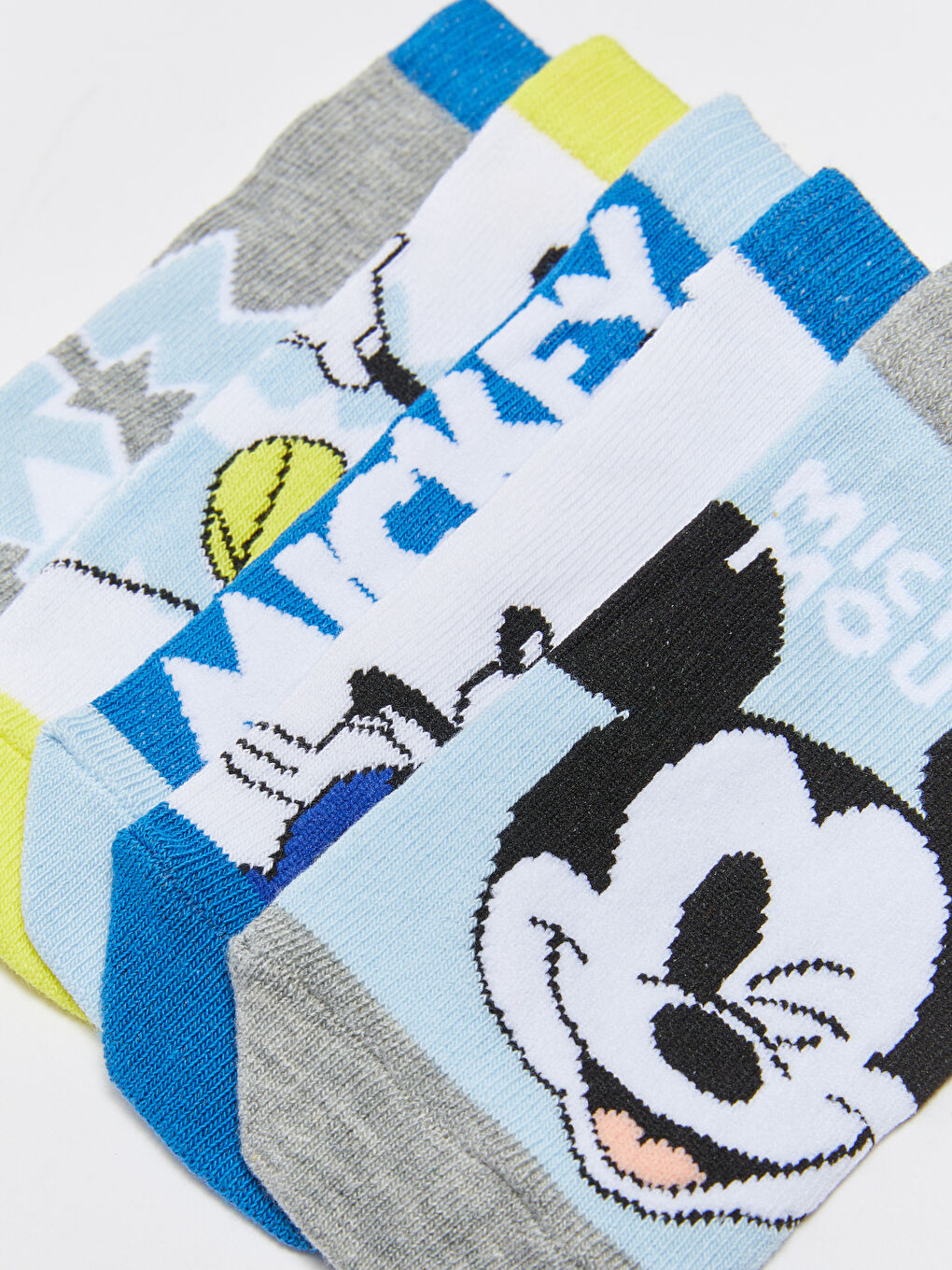 Mickey Mouse Patterned Boys Trainer Socks 5 Pack-3