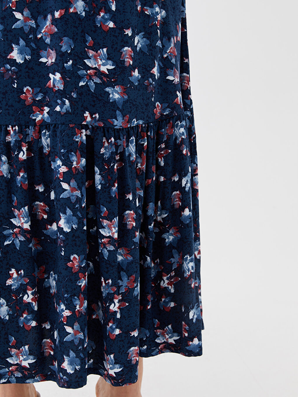 Fustă Evazată cu Model și Talie Elastică pentru Femei-1