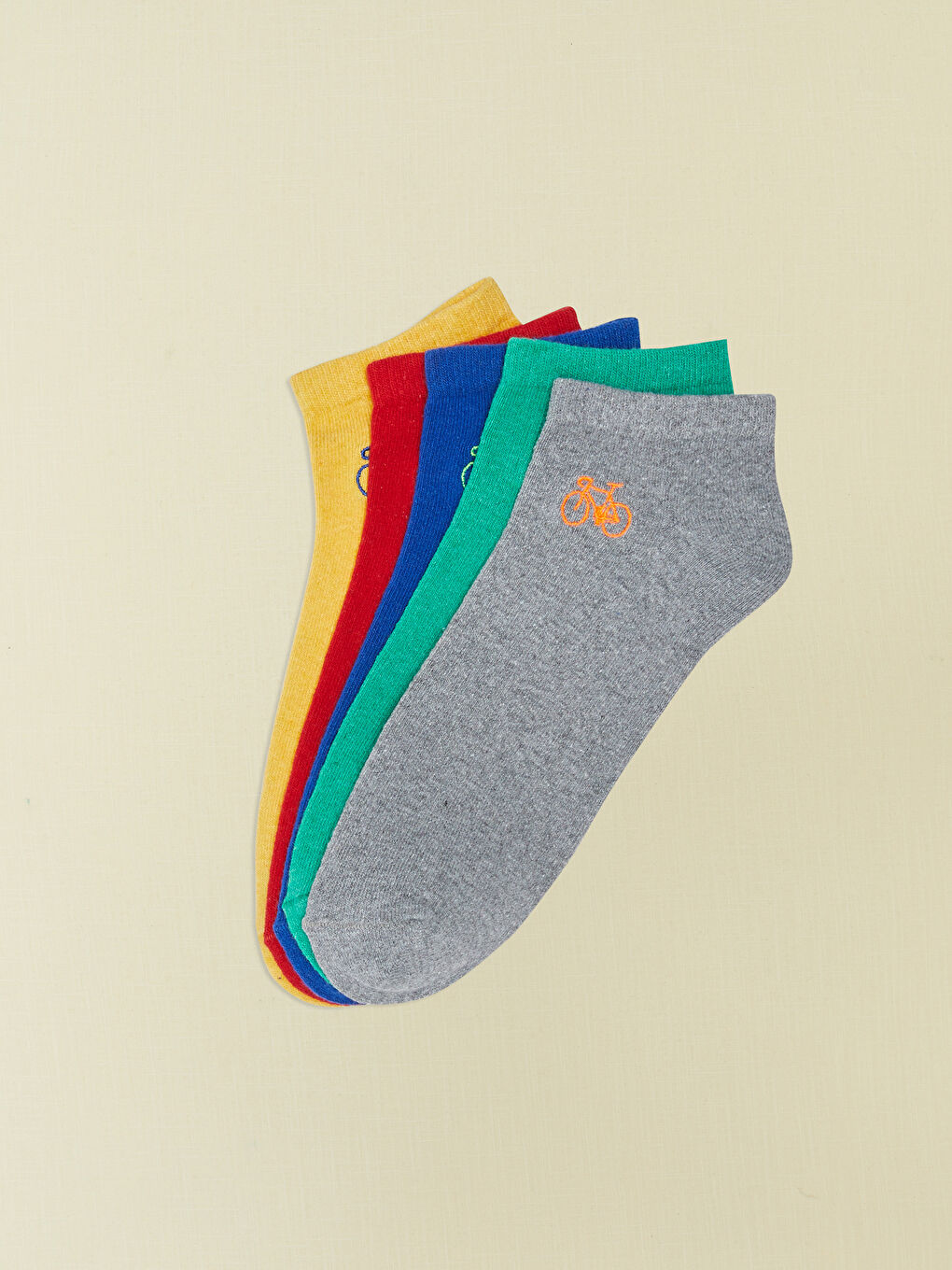 Embroidery Detailed Boys Booties Socks 5 Pack-1