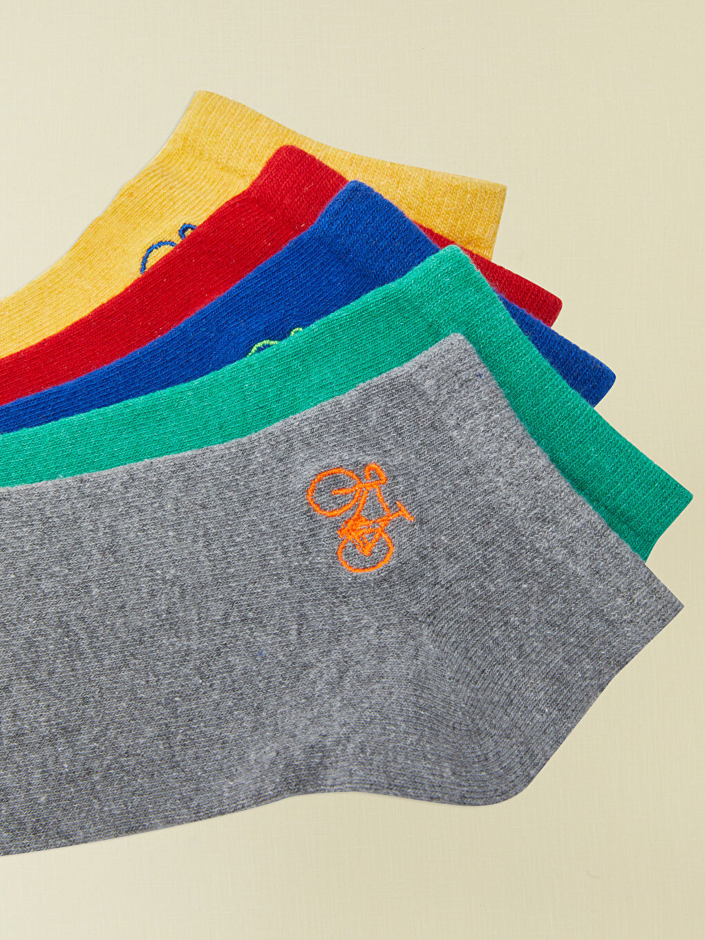 Embroidery Detailed Boys Booties Socks 5 Pack-2