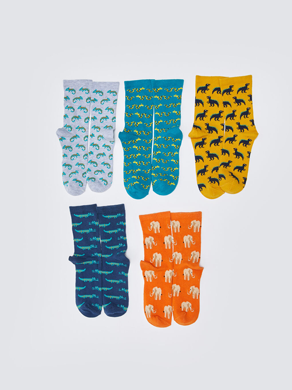 LCW Kids Patterned Boys' Ankle Socks 5 Pack -S36867Z4-K00
