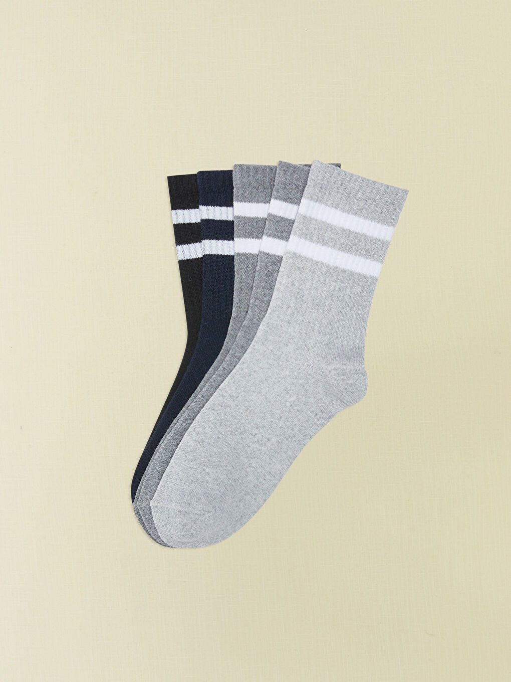 Раирани къси чорапи за момчета, 5 броя в опаковка-1