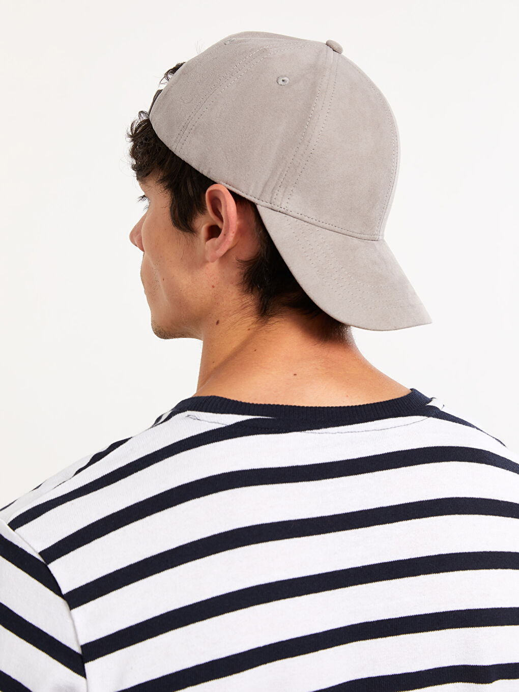 Gri Süet Görünümlü Erkek Kep Şapka