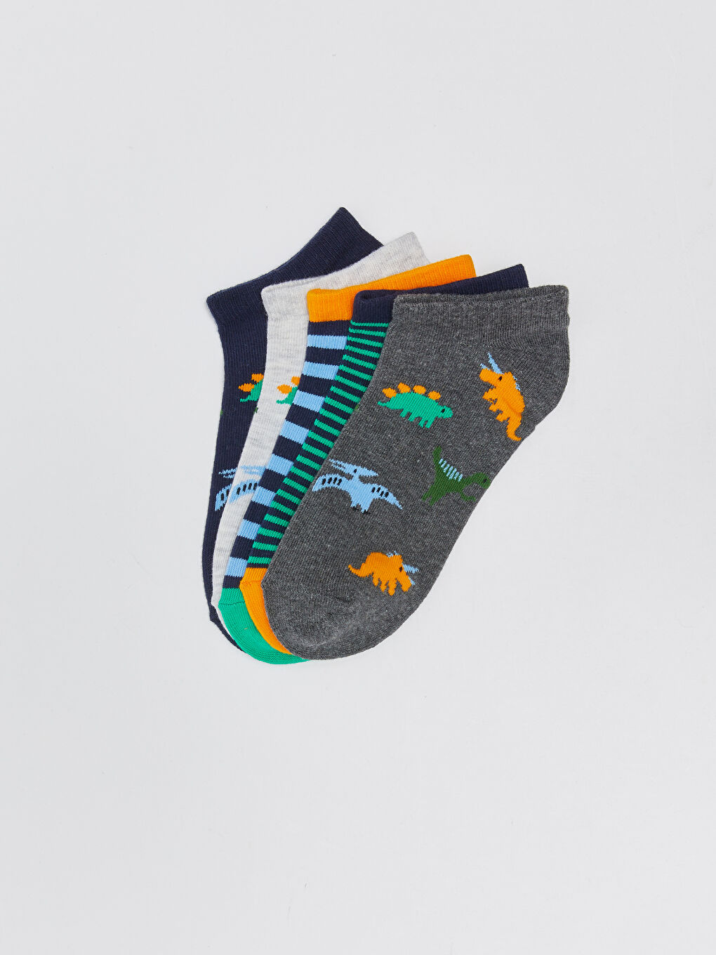 Patterned Boys Trainer Socks 5 Pack-1