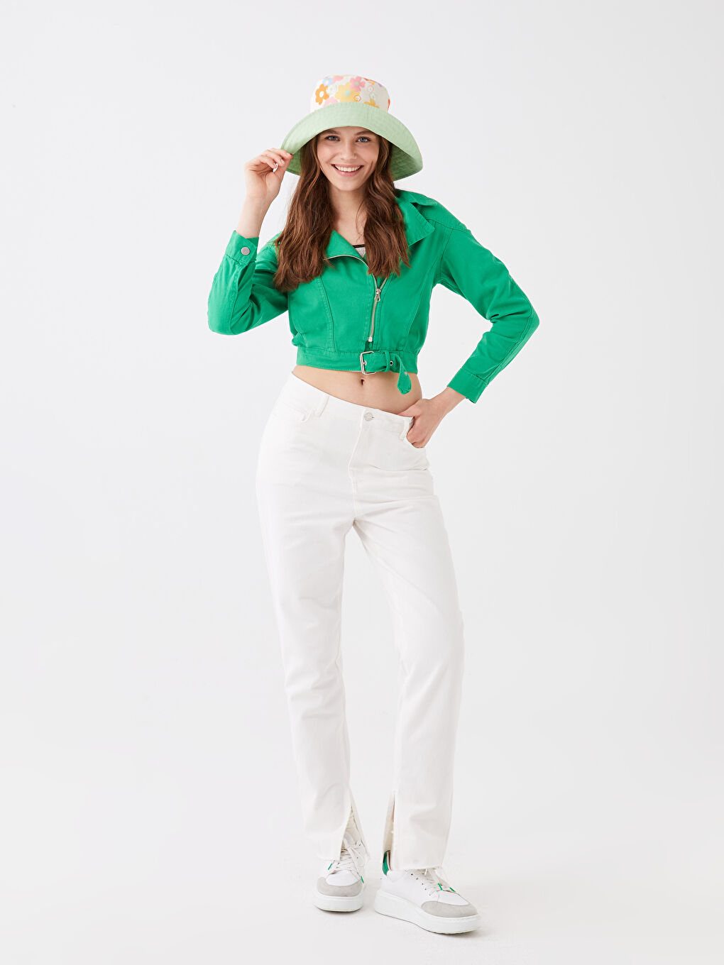 Mavi Çift Taraflı Kadın Bucket Şapka-3