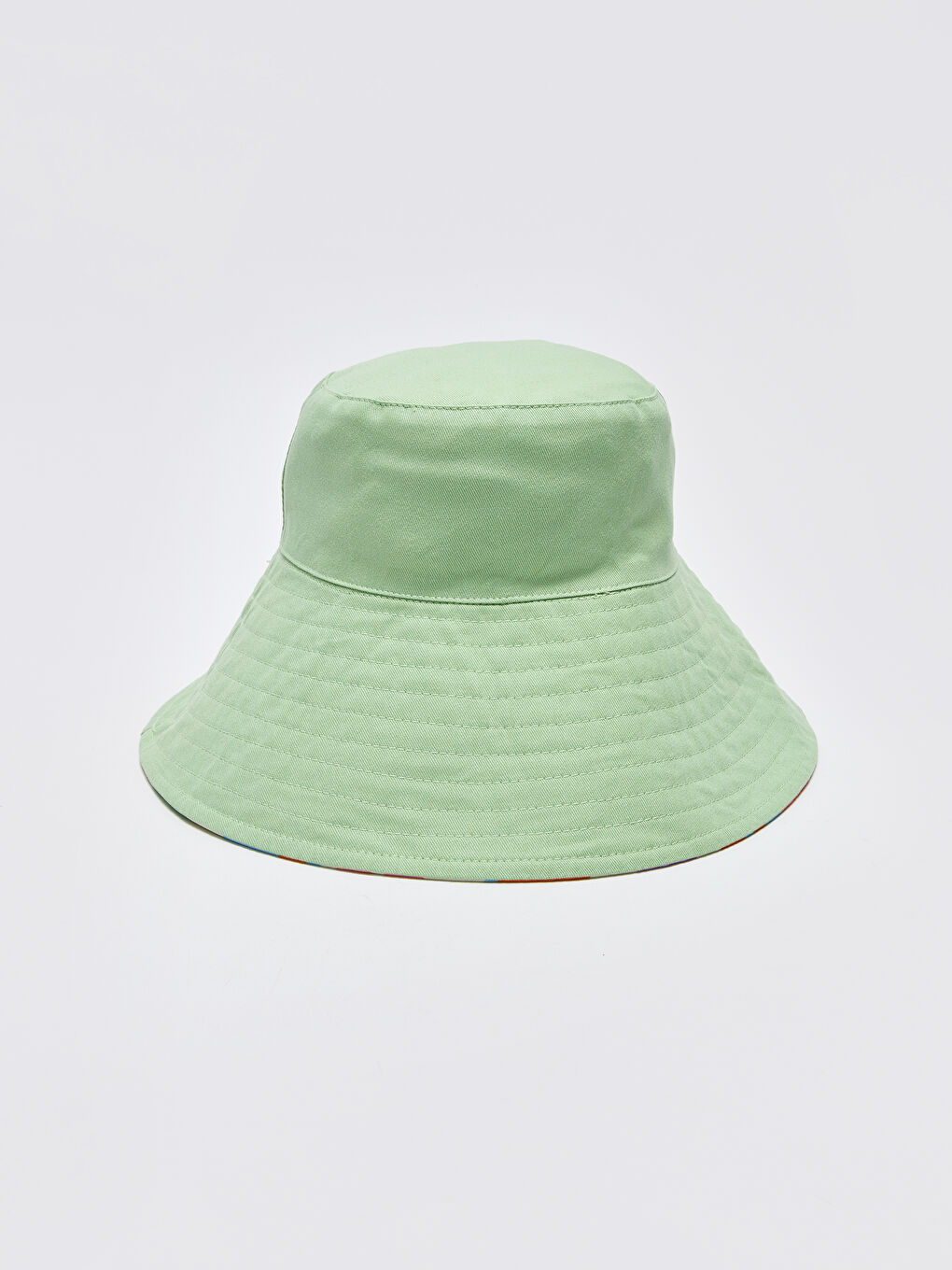 Mavi Çift Taraflı Kadın Bucket Şapka-4