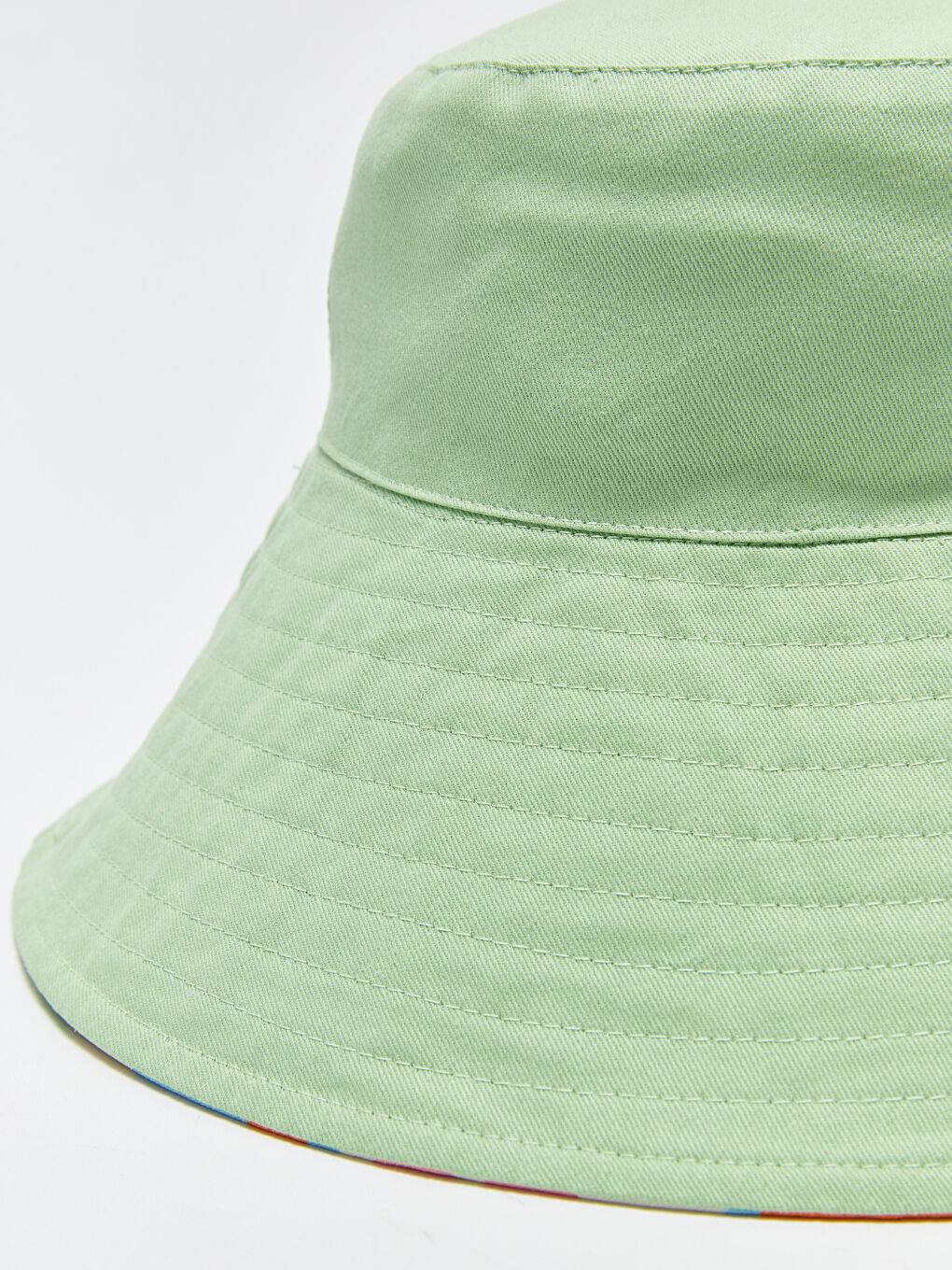 Mavi Çift Taraflı Kadın Bucket Şapka-5