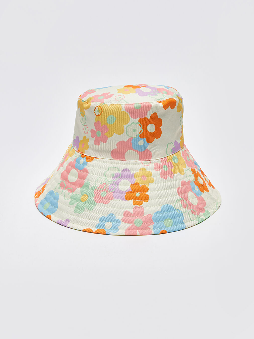 Mavi Çift Taraflı Kadın Bucket Şapka-6