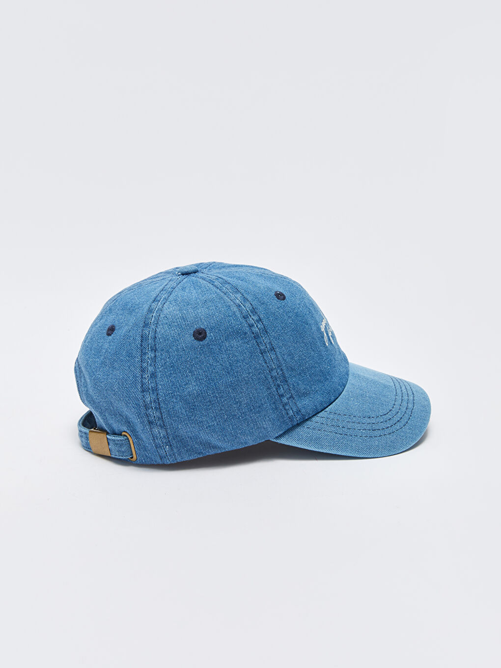 Mavi Yazı Nakışlı Kadın Kep Şapka-5