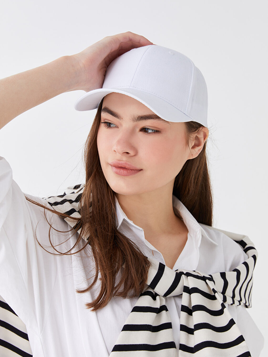 Beyaz Kadın Kep Şapka-1