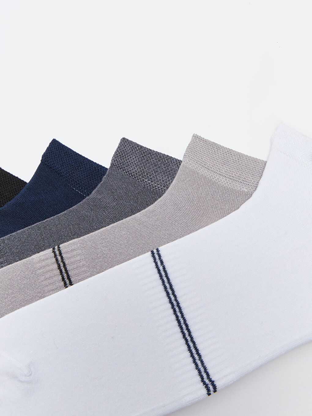 Karışık Çizgili Erkek Bambu Patik Çorap 5'li-2