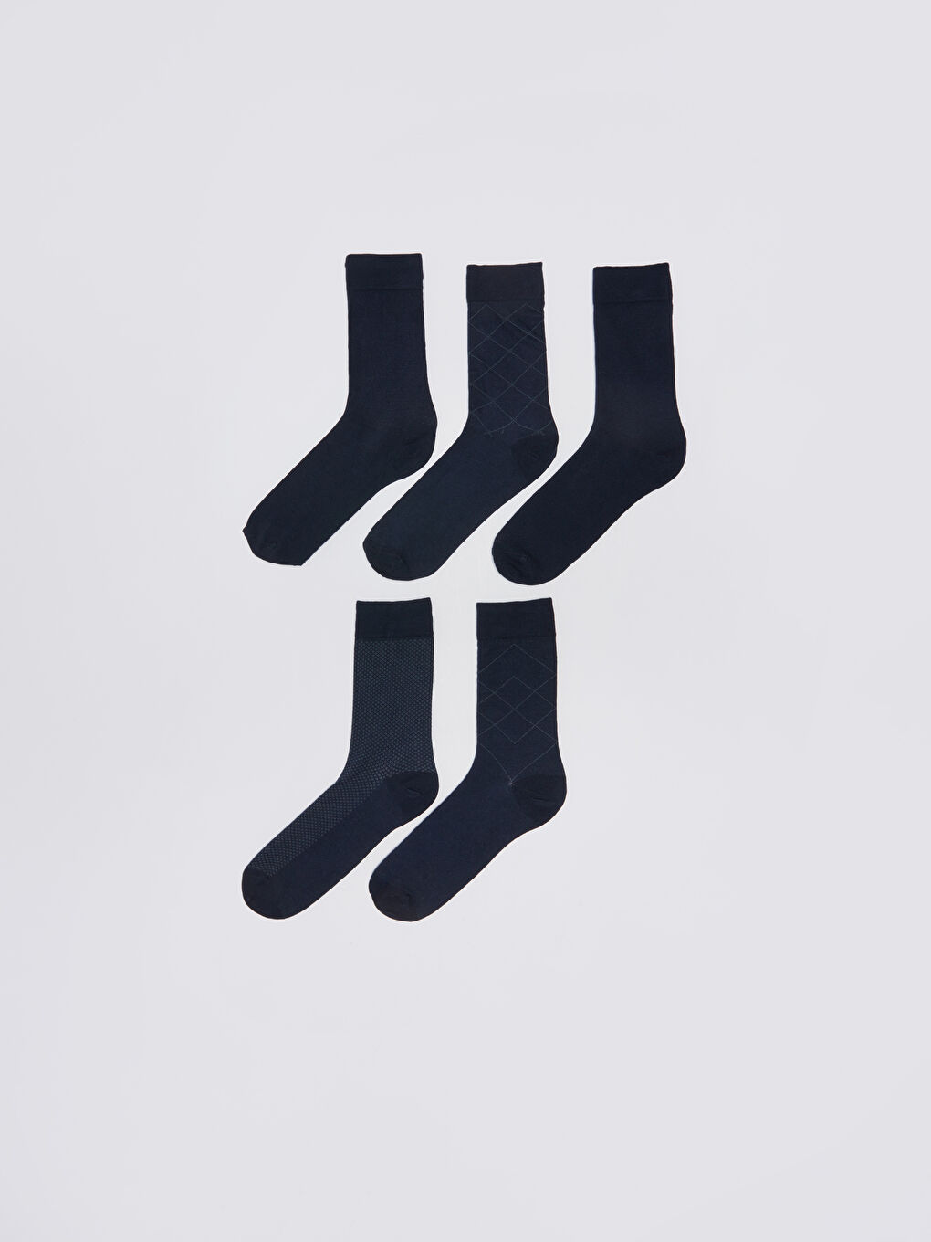 Patterned Men's Bamboo Ankle Socks 5 Pack