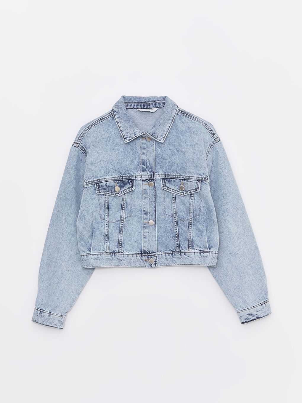 Джинсовая куртка с отложным воротником для женщин-5